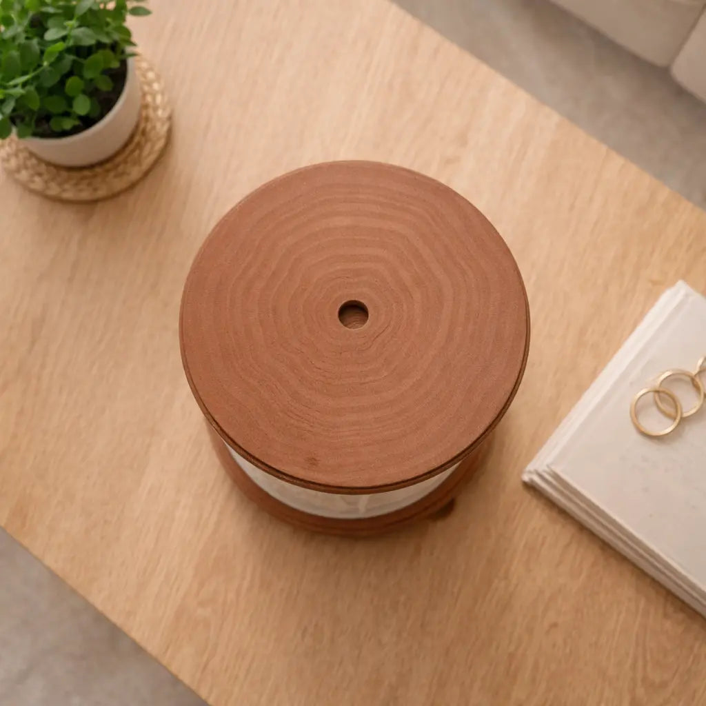 Cylindrical Lithophane Lamp – Wood-Infused Design My Store