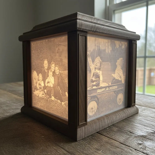 Corner view lithophane lamp