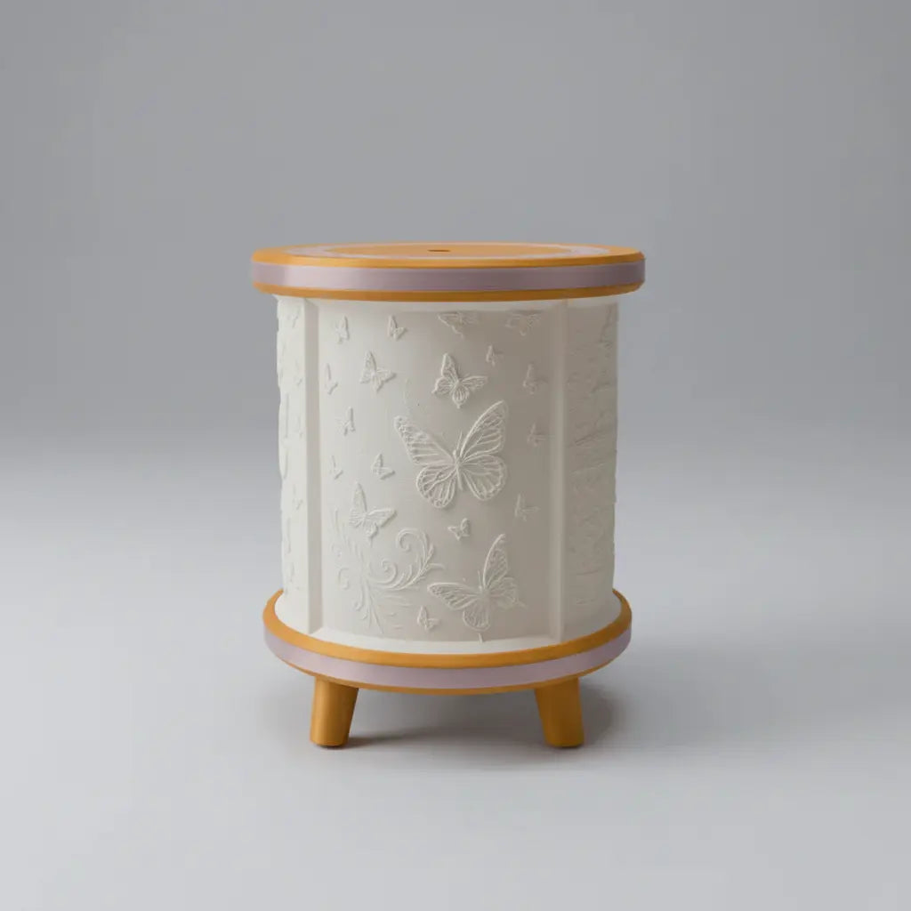 Lithophane lamp with gold feet